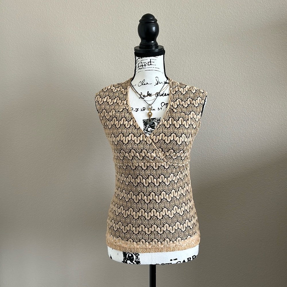 BYER California | Sleeveless Overlay Top Metallic Accents